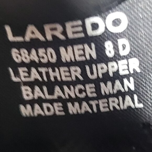 Laredo Birchwood 68450 Mens Size US 8D Black Pointed Toe Western Cowboy Boots - Picture 8 of 8